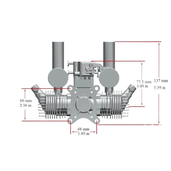 Rcgf Stinger 30cc Twin 2 Cycle Piston Type Gasoline Engine Support 1808 1810 1908 for Rc Uav Airplane Fixed-wing